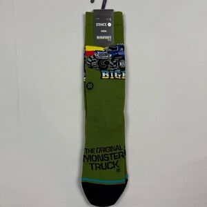 Stance BigFoot Monster Truck Mens Socks Sz Large US 9-13 Green 4x4x4 Crew